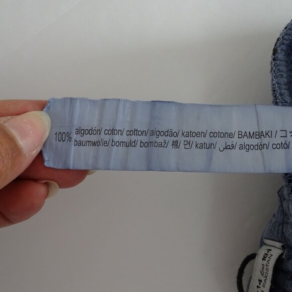 Zara Blue Elastic Waist Cotton Shorts Gils Size 13-14 Yrs 164 Drawstring Pockets - Picture 7 of 16